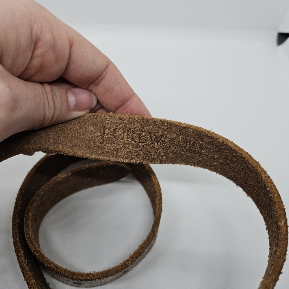 J. Crew brown leather belt with gold tone buckle large - Picture 5 of 7